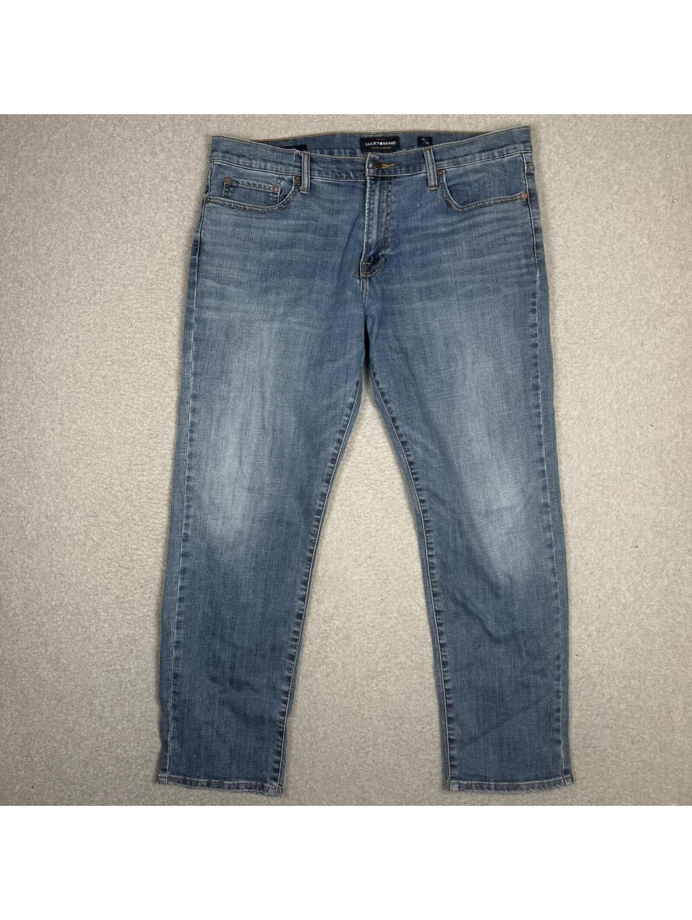 Lucky Brand Men's Size 38x32 221 Straight Leg Jeans Blue Ankle Length
